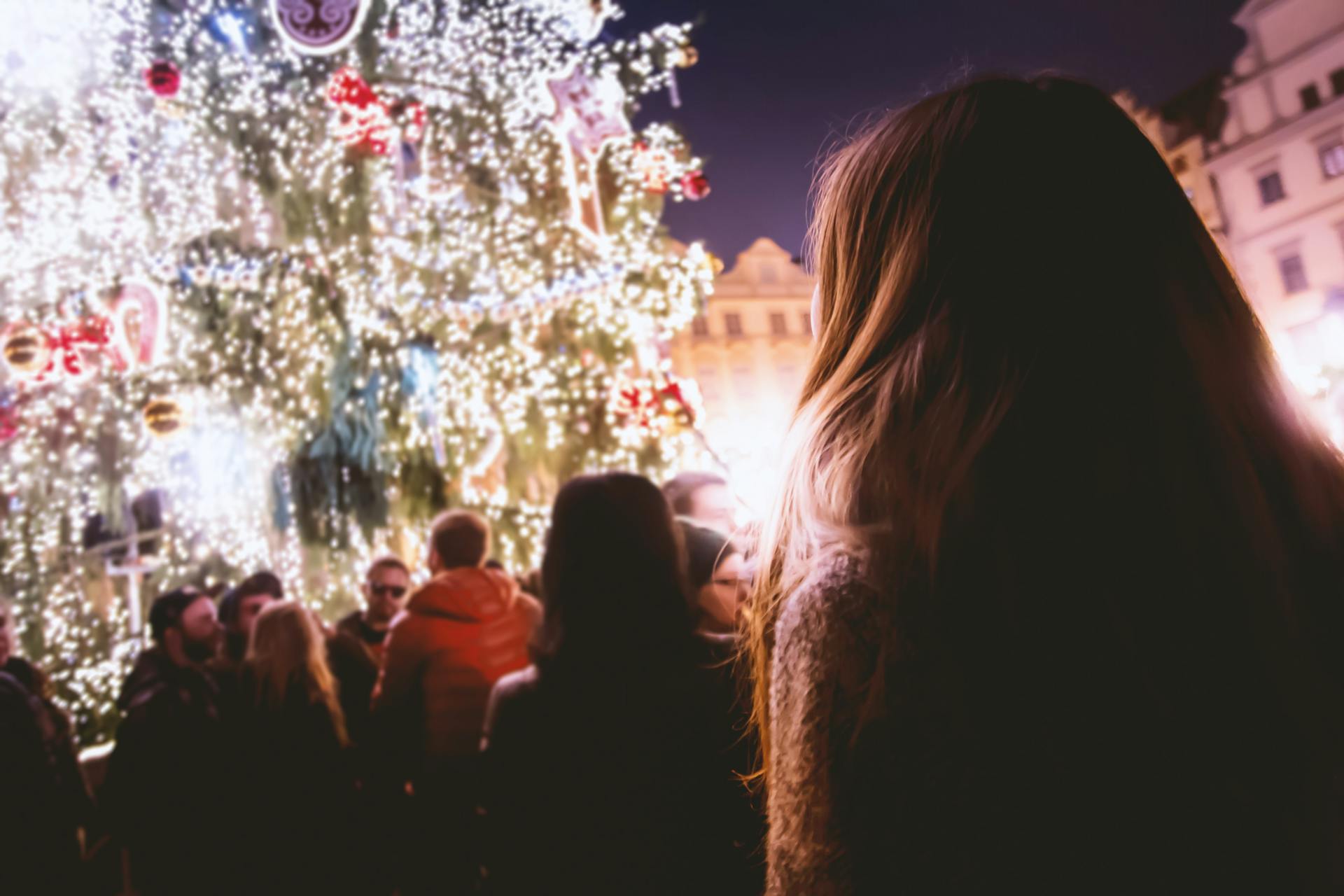 People Gathered To Celebrate A Christmas Market In Dubai