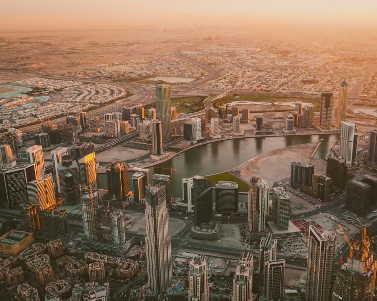 Aerial view of Dubai UAE