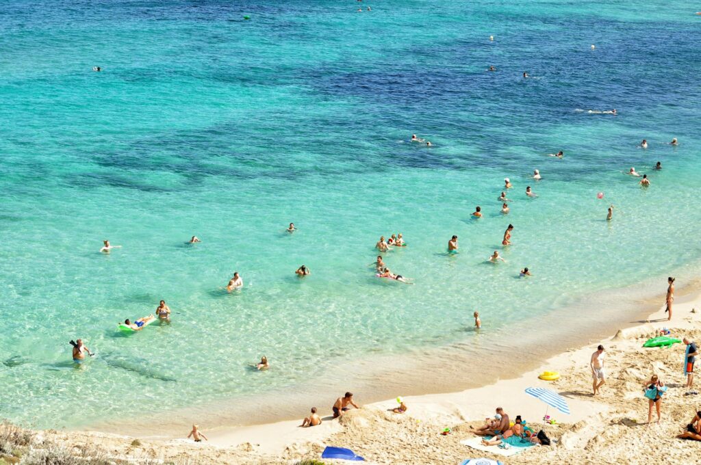 People Enjoying at Seashore