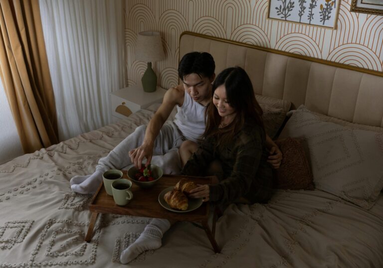 A Young Couple Enjoying Breakfast In Chicago’s BnB