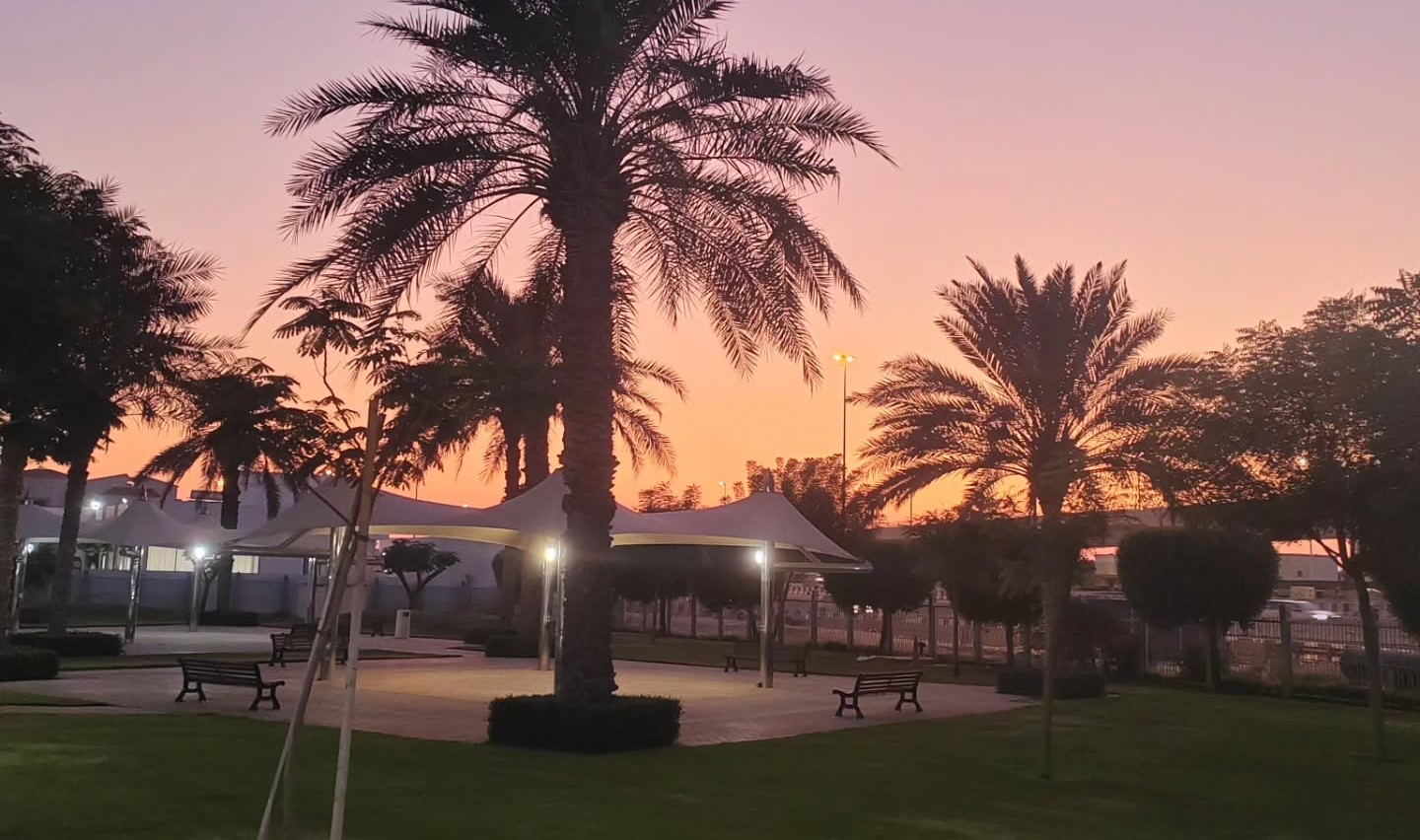 Al Quoz Pond Park Evening View