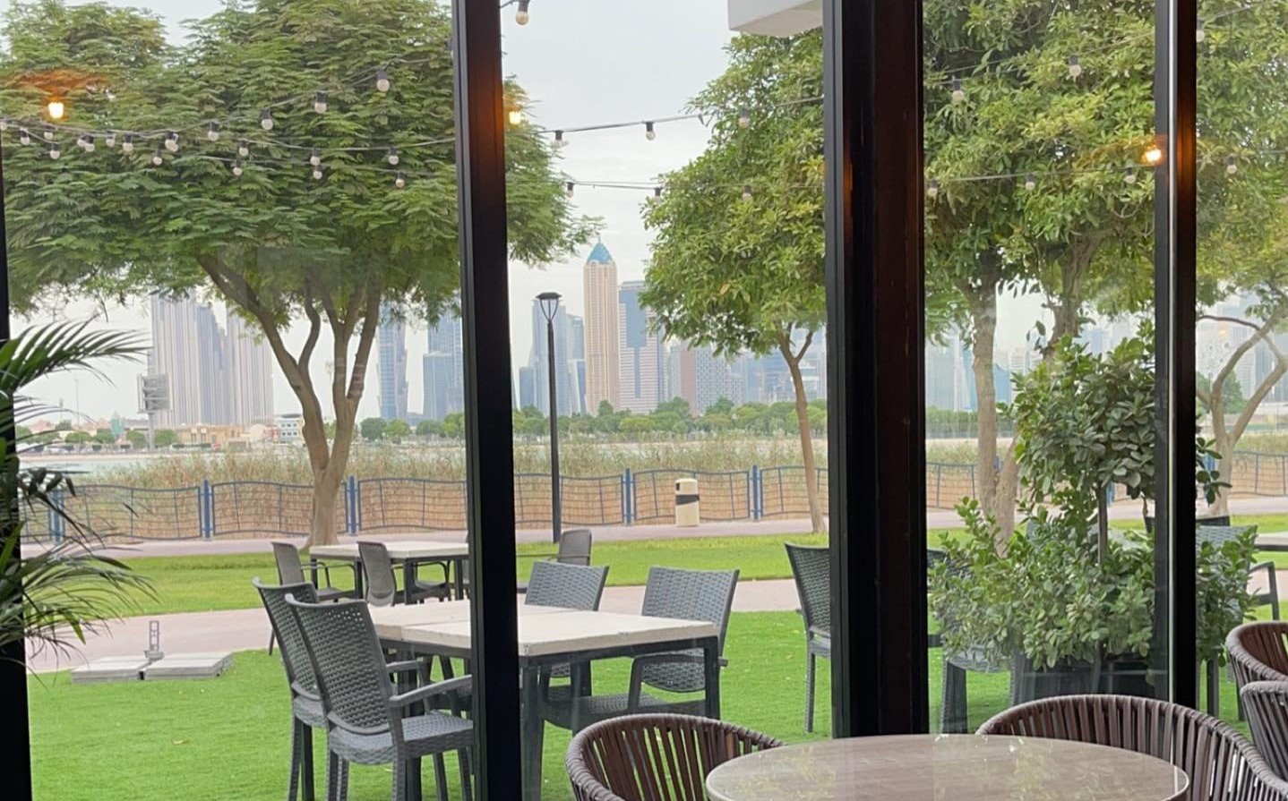 Al Quoz Pond Park View From Restaurant
