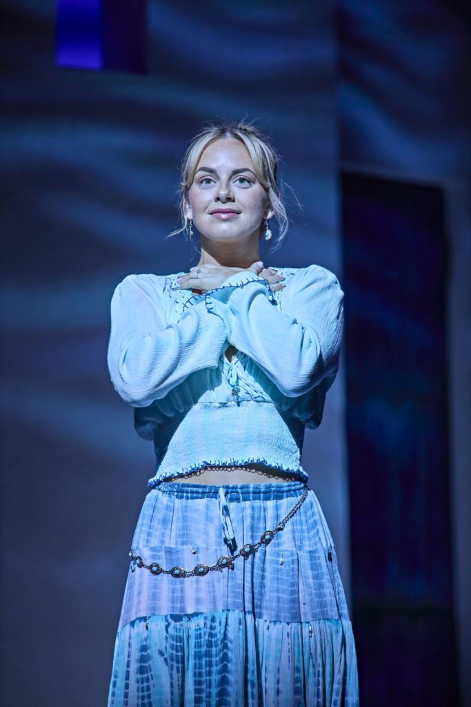Ellie Kingdon performing as Sophie Sheridan in the Abu Dhabi premiere of MAMMA MIA!