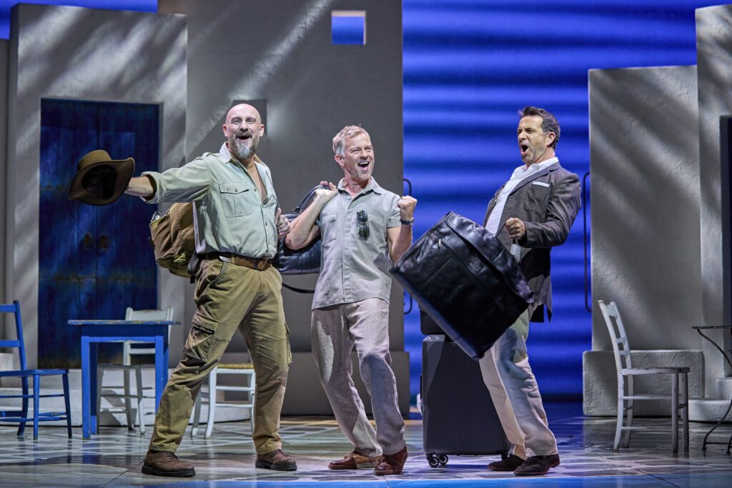 Richard Standing, Stuart Reid, And William Hazell As Fathers Rehearsing For MAMMA MIA! In Abu Dhabi