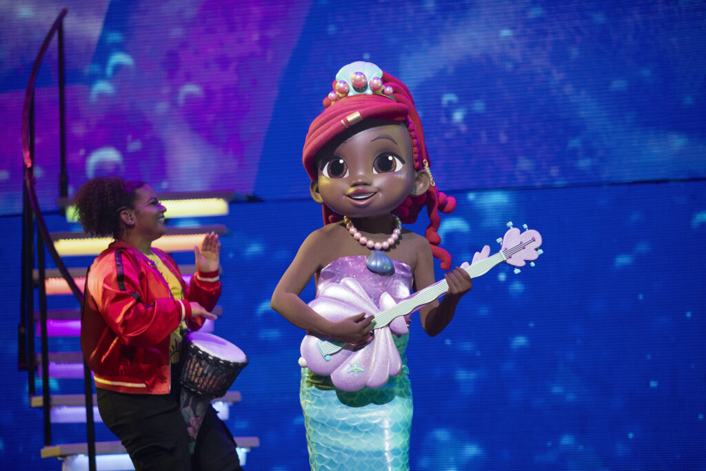 Disney Jr.'s Ariel Singing On Stage During Her Live Performance In Abu Dhabi