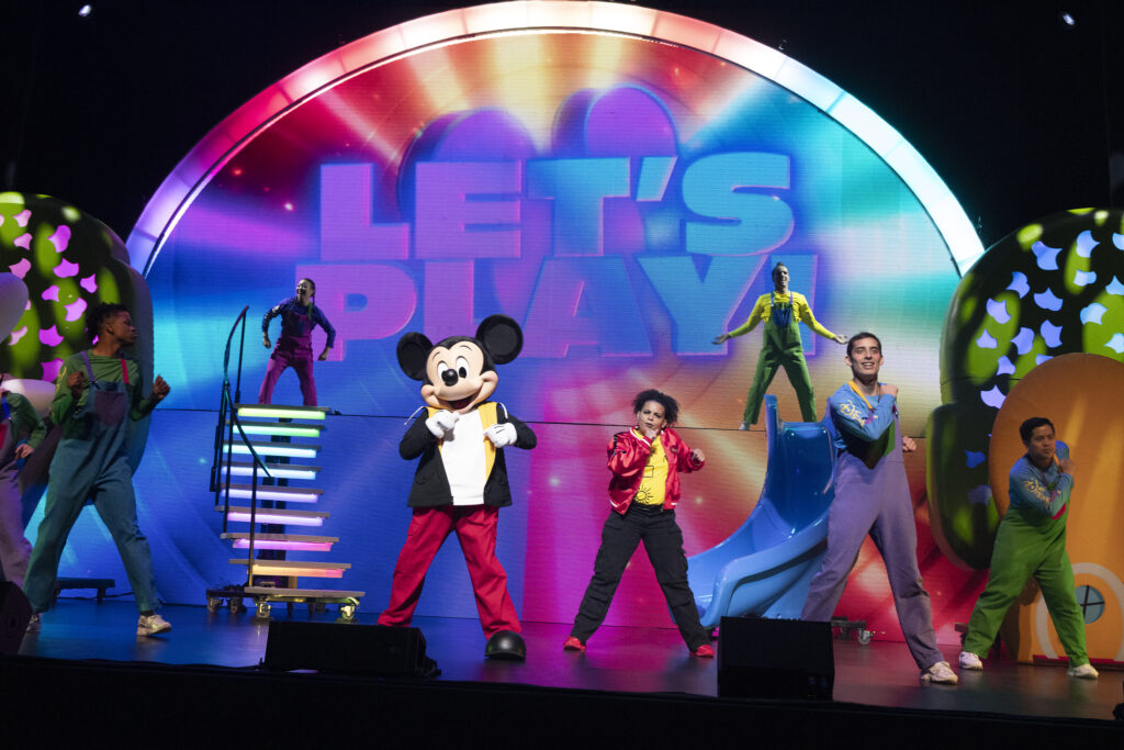 Mickey Mouse Dancing During His Performance In Disney Jr. Live On Tour At Etihad Arena