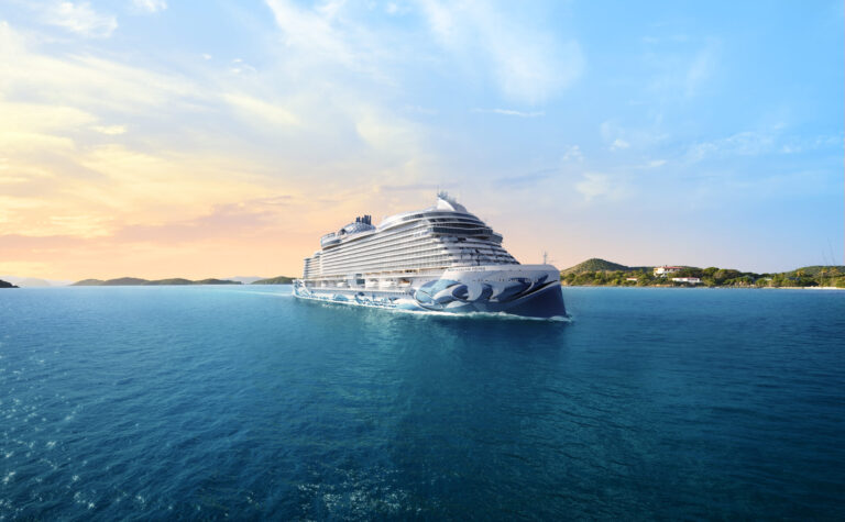 Norwegian Cruise Line Ship Sailing In Open Water