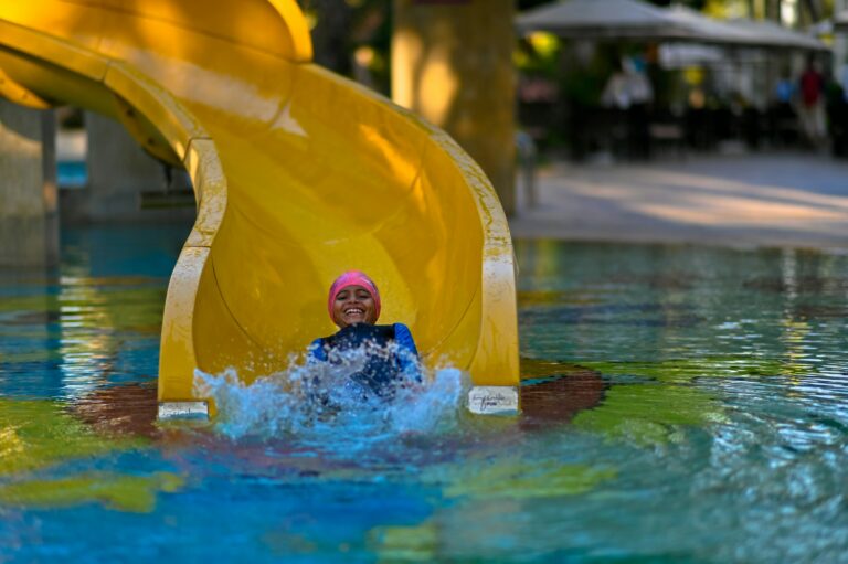 A High-Speed Water Slide At A California Water Park In Summer, 2025