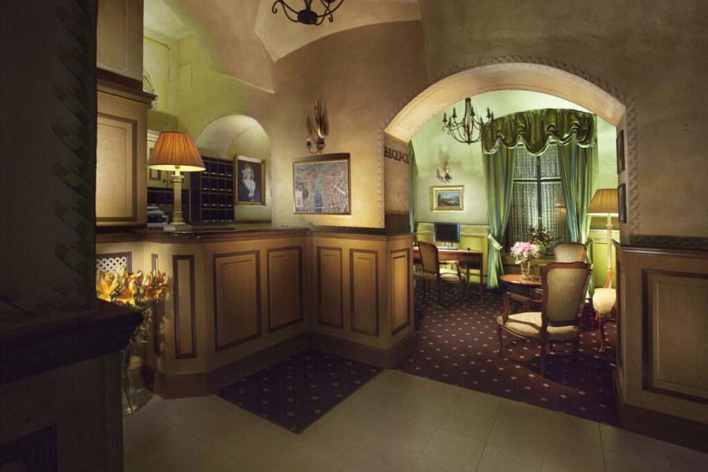 The Cozy Reception Of Hotel Pod Věží, A Heritage Boutique Hotel In Europe