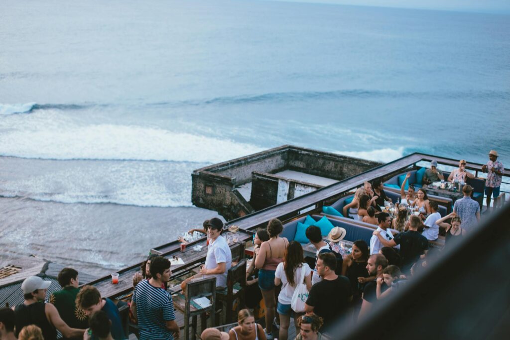 An Overcrowded Restaurant During Tourist-packed August Season In Bali