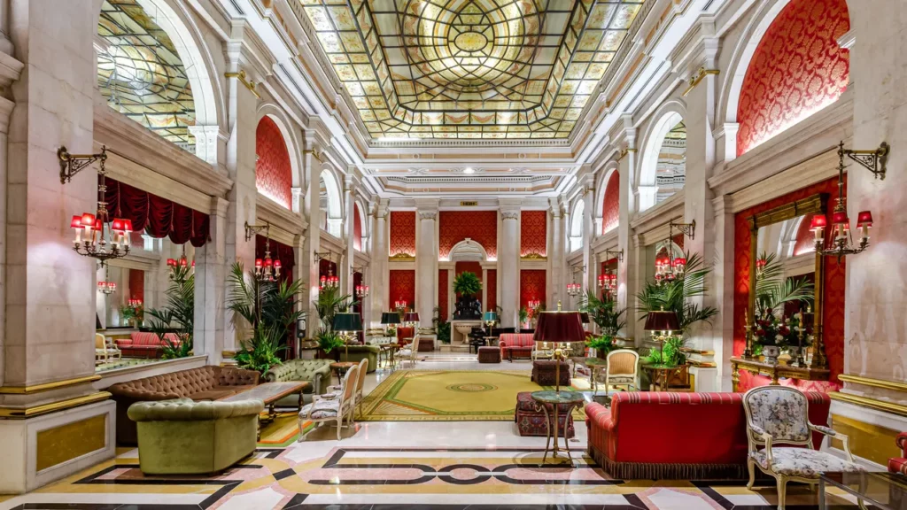 The Luxurious Interior Of The Avenida Palace Heritage Hotel In Lisbon