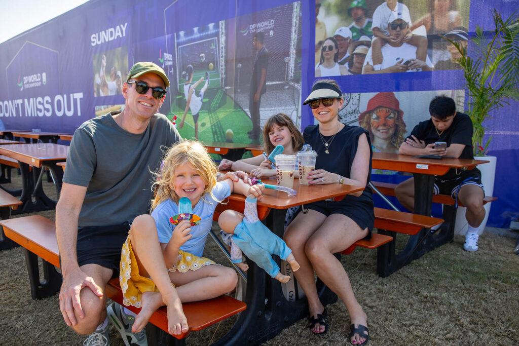 Children Enjoying Free Ice Lollies On Family Day At DP World Tour Championship